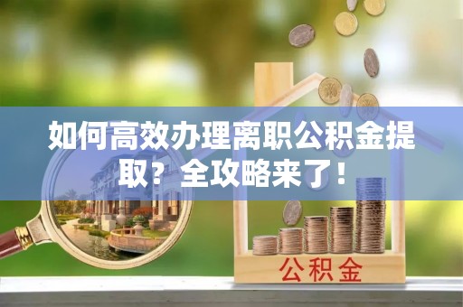 望德堂区如何高效办理离职公积金提取？全攻略来了！